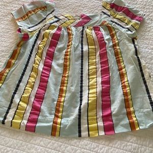 Jcrew large Square neck top with  seersucker ribbons